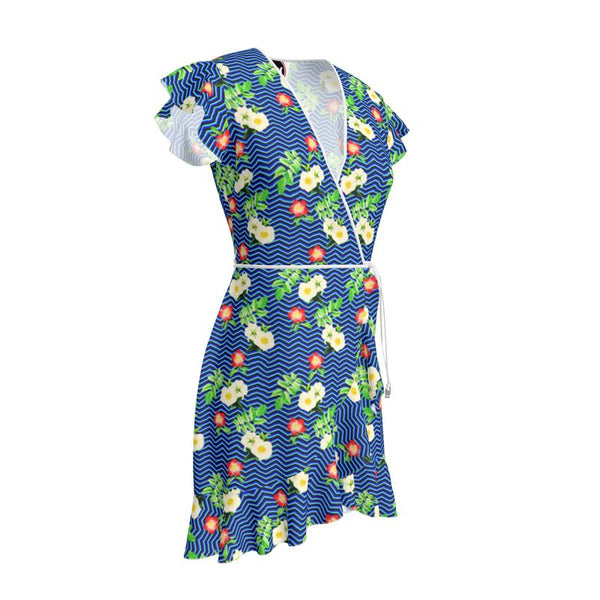 Herringbone Floral Tea Dress - Objet D'Art