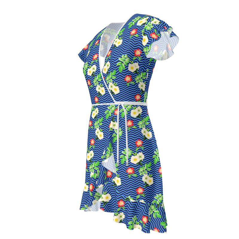 Herringbone Floral Tea Dress - Objet D'Art