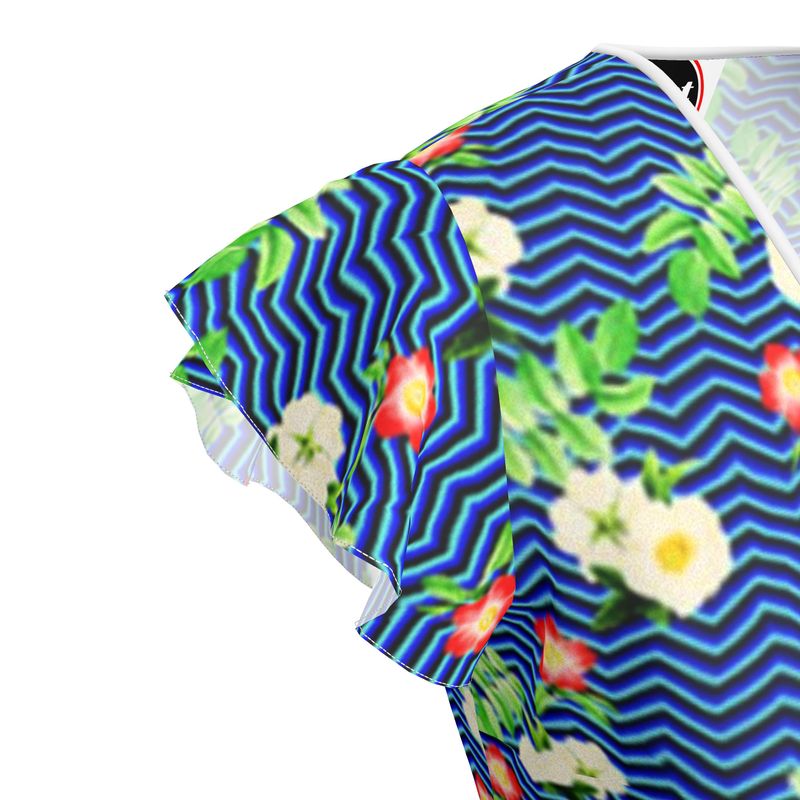 Herringbone Floral Tea Dress - Objet D'Art