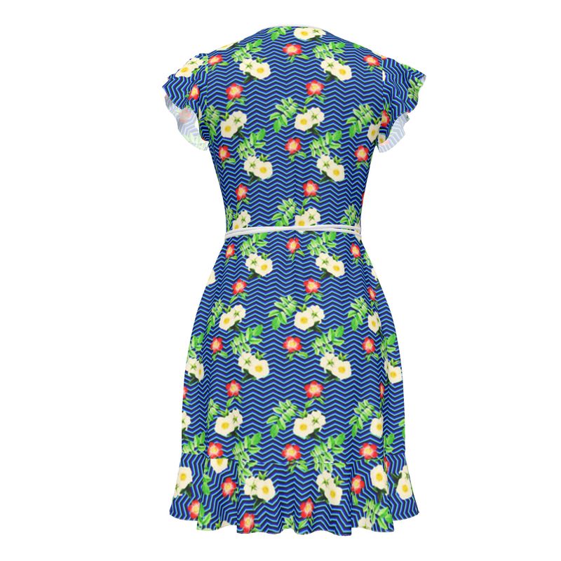 Herringbone Floral Tea Dress - Objet D'Art