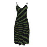 Zebra Print  Sleeveless Midi Dress - Objet D'Art