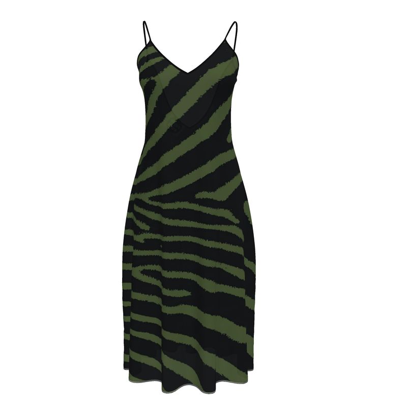 Zebra Print  Sleeveless Midi Dress - Objet D'Art