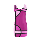 fuchsia geometry print 2 Medea Vest Dress (Model D06) - Objet D'Art