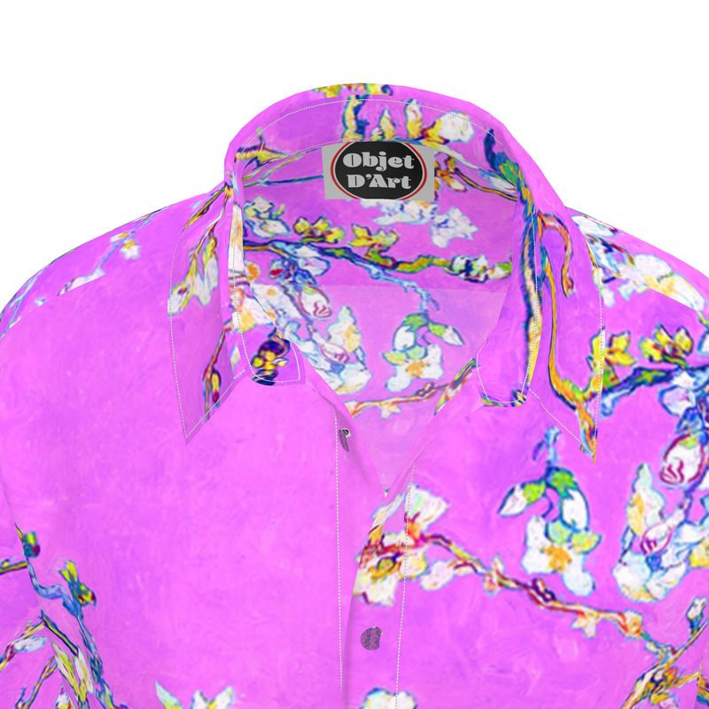 Almond Blossom and Purple Sky Short Sleeve Shirt - Objet D'Art