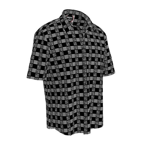 Grid Pattern Short Sleeve Shirt - Objet D'Art