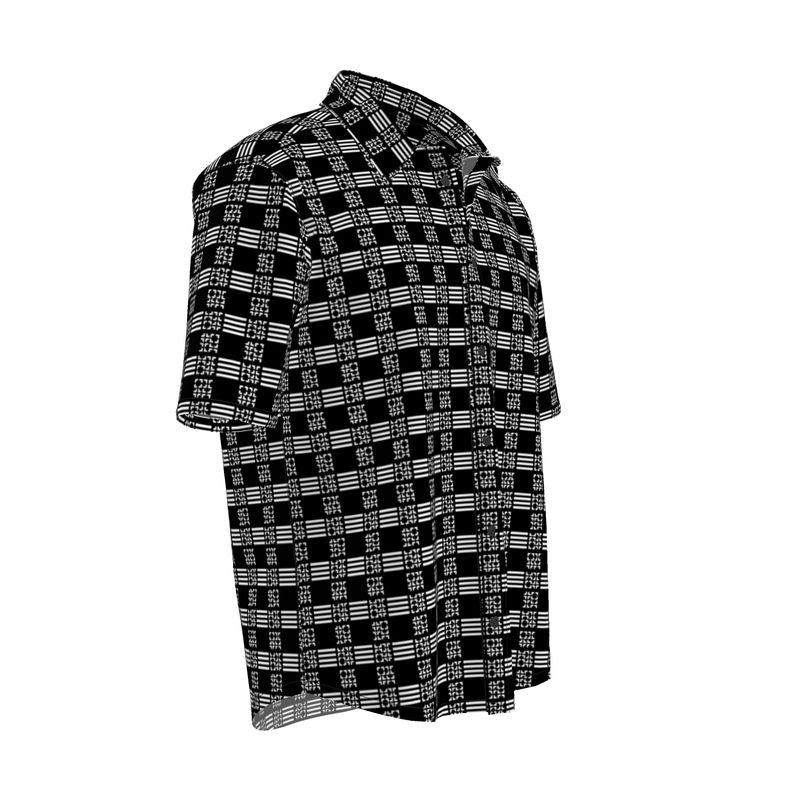 Grid Pattern Short Sleeve Shirt - Objet D'Art