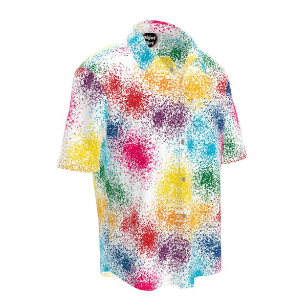 Splattered Rainbow Short Sleeve Shirt - Objet D'Art
