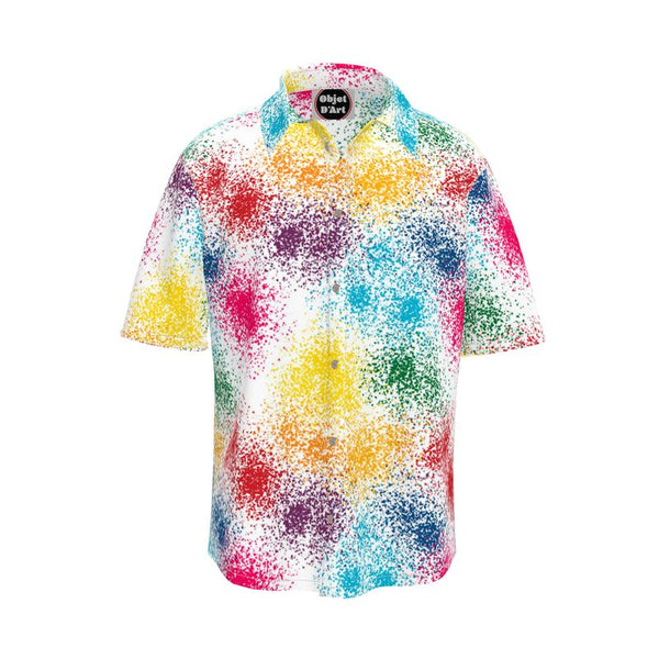 Splattered Rainbow Short Sleeve Shirt - Objet D'Art