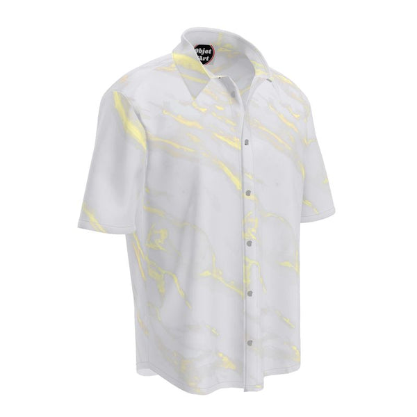 White Marble Short Sleeve Shirt - Objet D'Art
