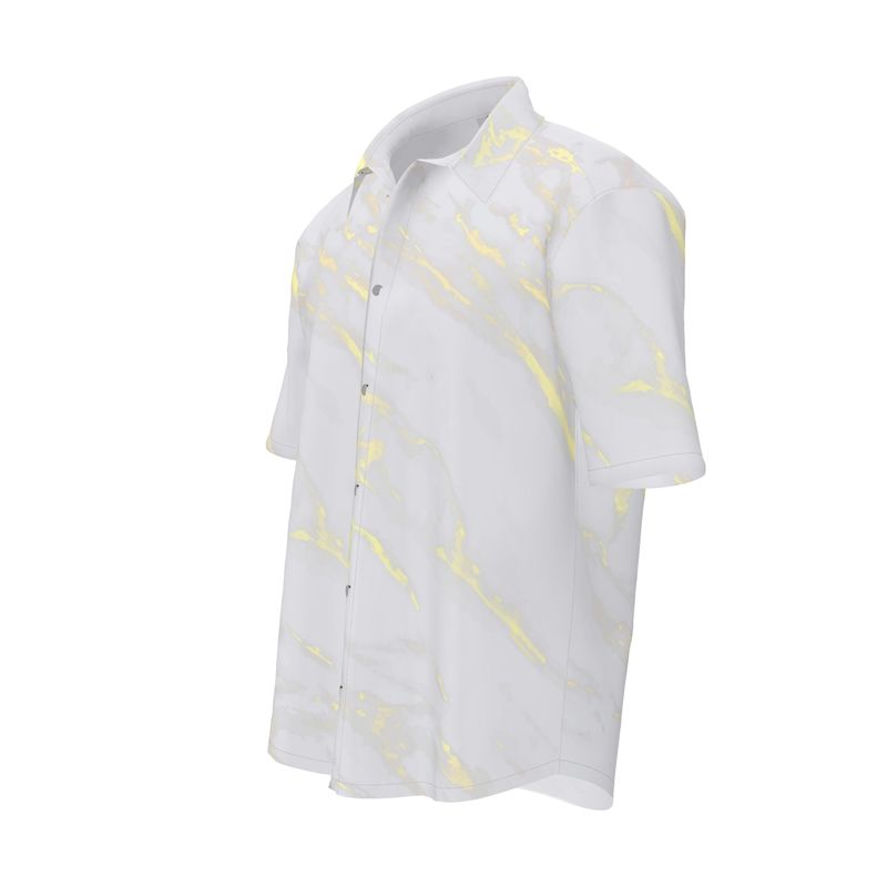 White Marble Short Sleeve Shirt - Objet D'Art