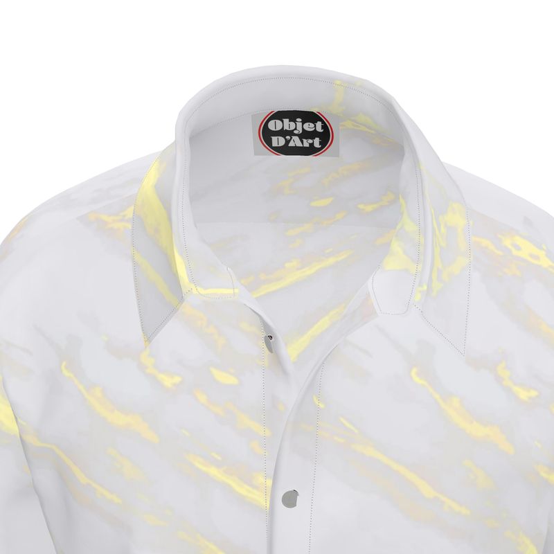 White Marble Short Sleeve Shirt - Objet D'Art