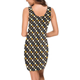 earthtone polka dot print 54 Medea Vest Dress (Model D06) - Objet D'Art