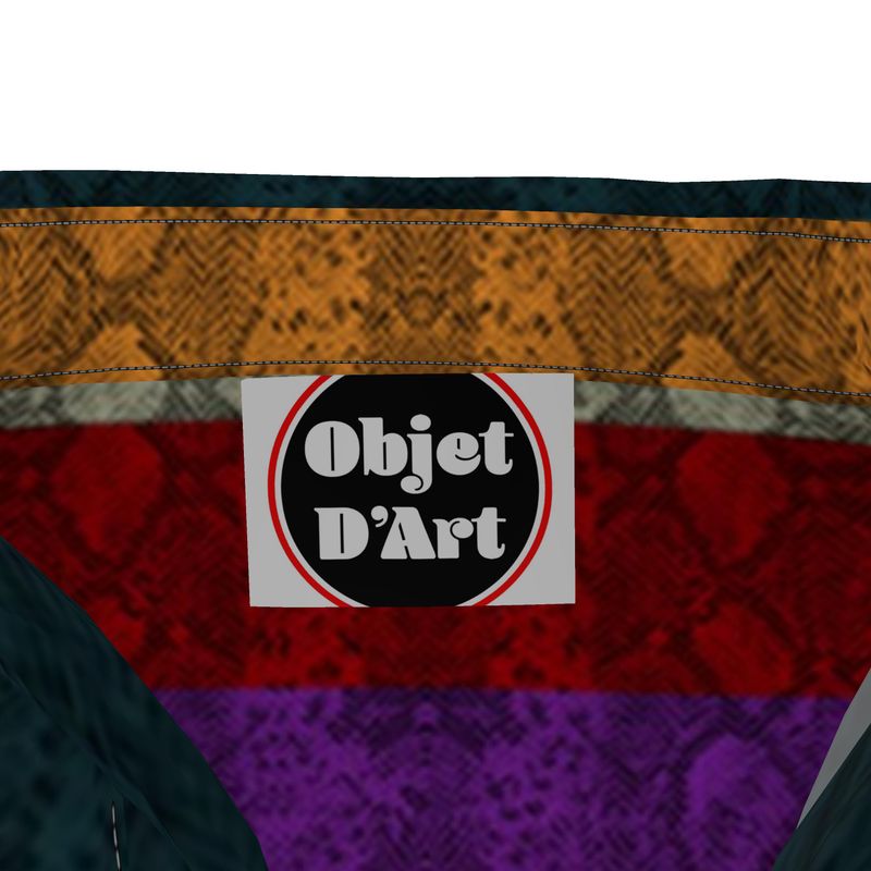 Multicolored Snakeskin Short Sleeve Shirt - Objet D'Art