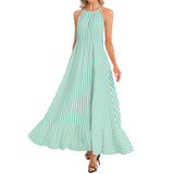 Ruffle Hem Halter Neck Maxi Dress - Objet D'Art