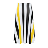 Swallowtail Striped Midi Skirt - Objet D'Art
