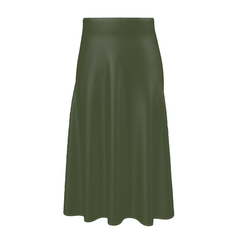 Woodland Green Print Midi Skirt - Objet D'Art