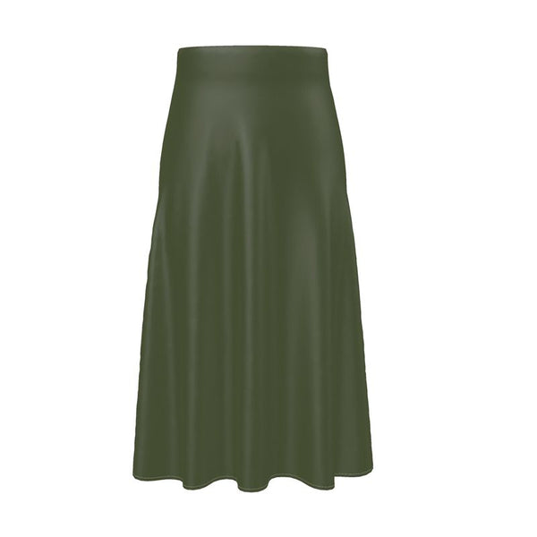 Woodland Green Print Midi Skirt - Objet D'Art