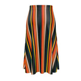 Vintage Striped Midi Skirt - Objet D'Art