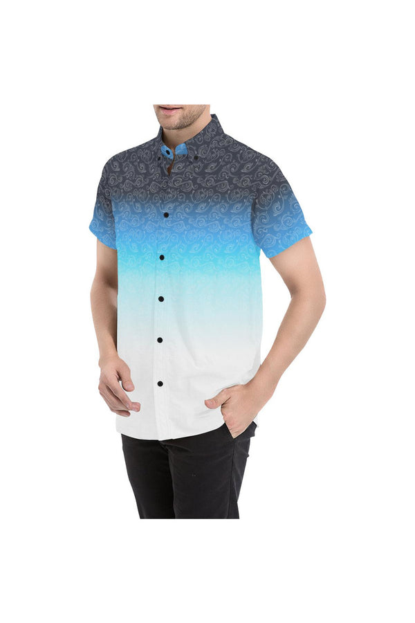 Sunrise Ombre Scroll Men's All Over Print Short Sleeve Shirt (Model T53) - Objet D'Art