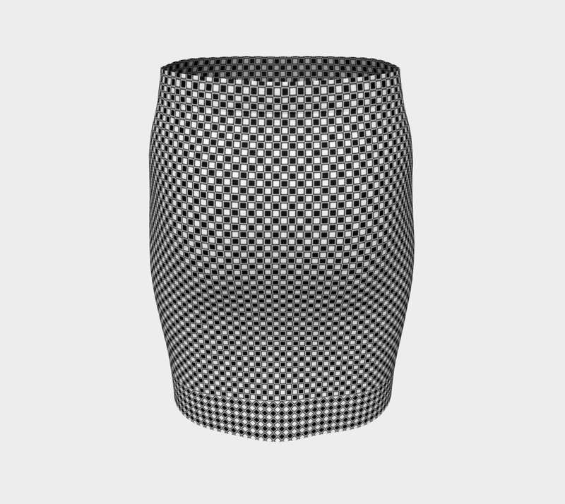 Checkered Fitted Skirt - Objet D'Art