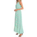 Ruffle Hem Halter Neck Maxi Dress - Objet D'Art