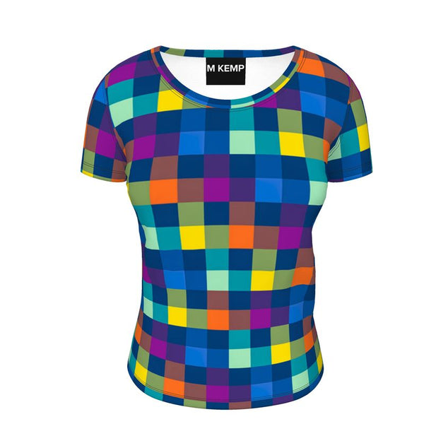 Festive Pixels Ladies Scoop Neck T-Shirt - Objet D'Art