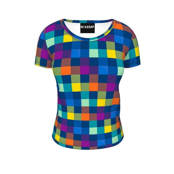 Festive Pixels Ladies Scoop Neck T-Shirt - Objet D'Art