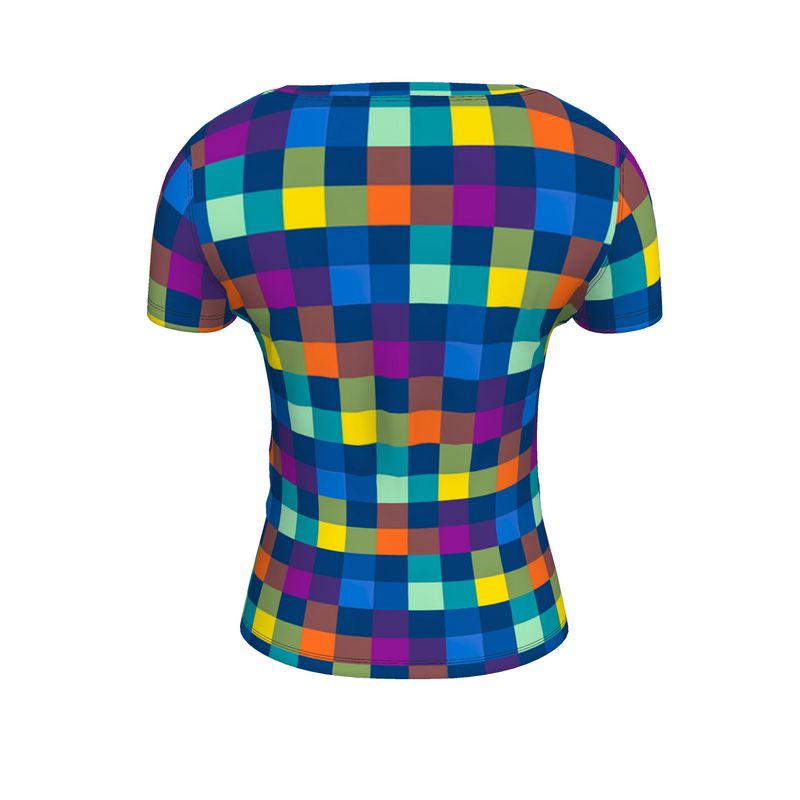 Festive Pixels Ladies Scoop Neck T-Shirt - Objet D'Art