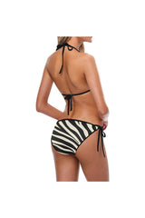 Zebra Print Tota Bag Custom Bikini Swimsuit (Model S01) - Objet D'Art