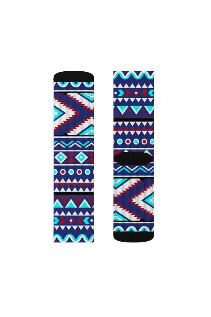 Aqua Aztec Sublimation Socks - Objet D'Art