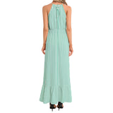 Ruffle Hem Halter Neck Maxi Dress - Objet D'Art