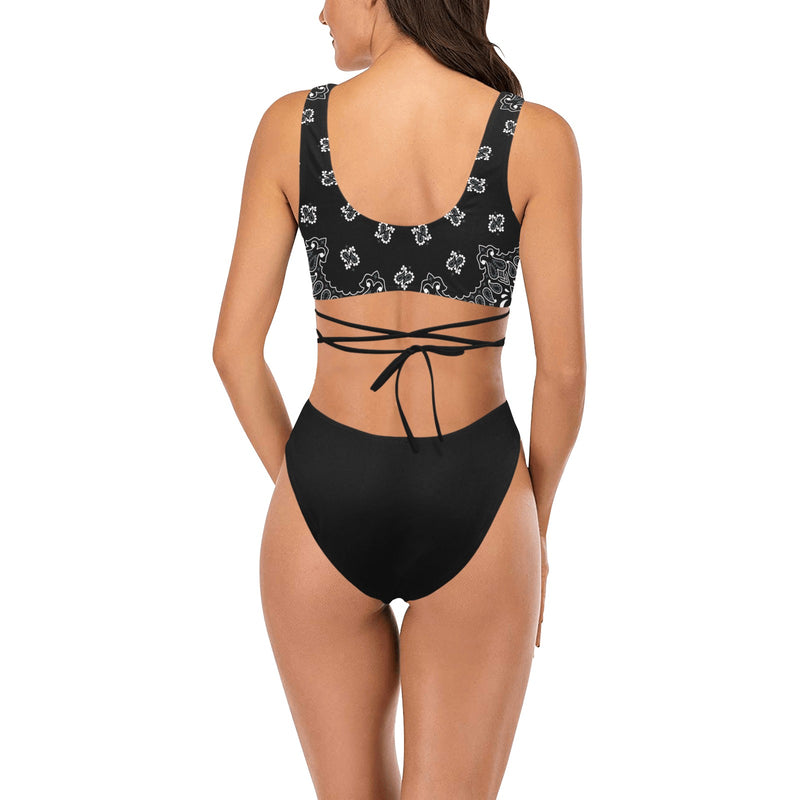 black 2 9k Cross String Bikini Set (Model S29) - Objet D'Art