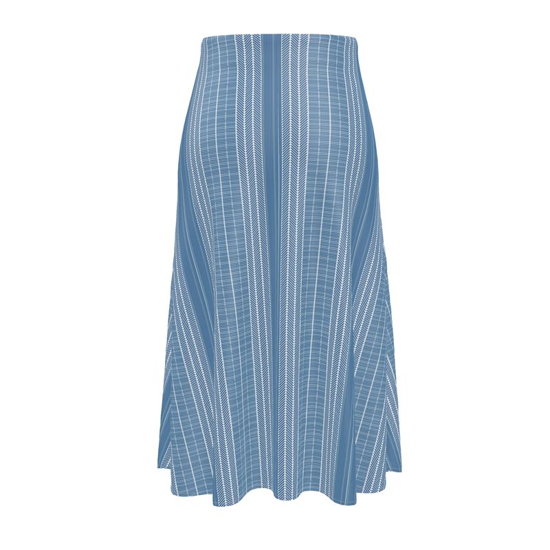 Blue Lattice Midi Skirt - Objet D'Art