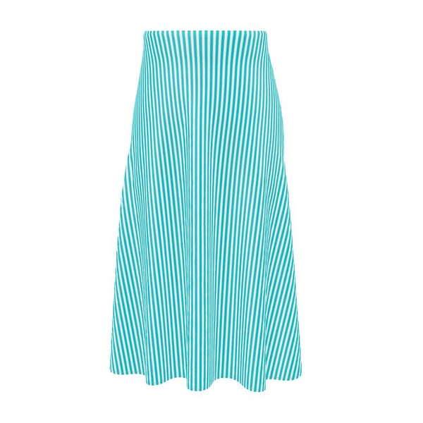 Aqua Striped Midi Skirt - Objet D'Art