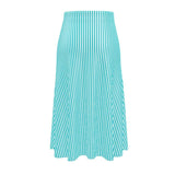 Aqua Striped Midi Skirt - Objet D'Art