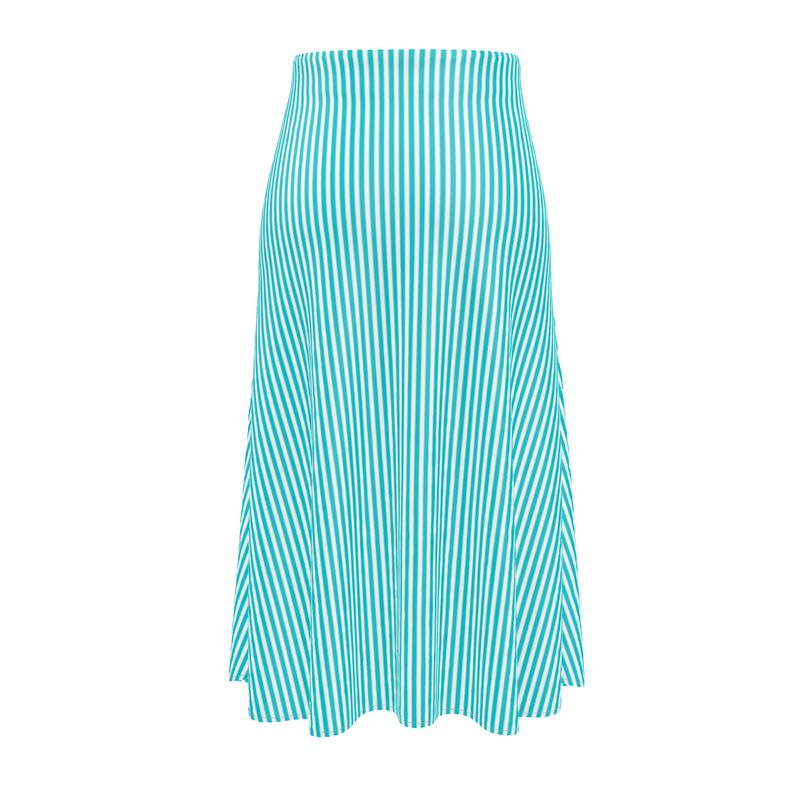 Aqua Striped Midi Skirt - Objet D'Art
