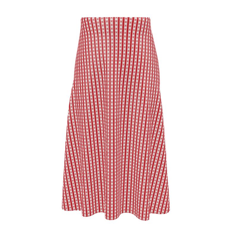 Red Striped Gingham Midi Skirt - Objet D'Art