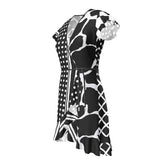 Eclectic Print Tea Dress - Objet D'Art