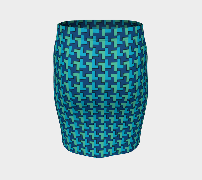 Houndstooth Fitted Skirt - Objet D'Art