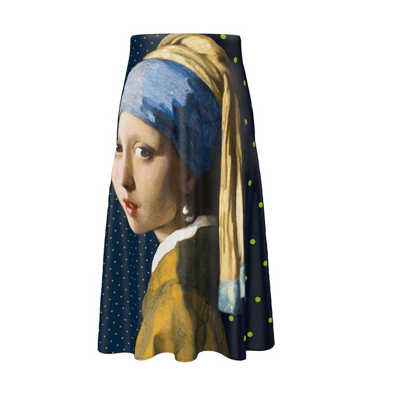 The Girl With The Pearl Earrings Midi Skirt - Objet D'Art