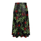 Rose Print Midi Skirt - Objet D'Art