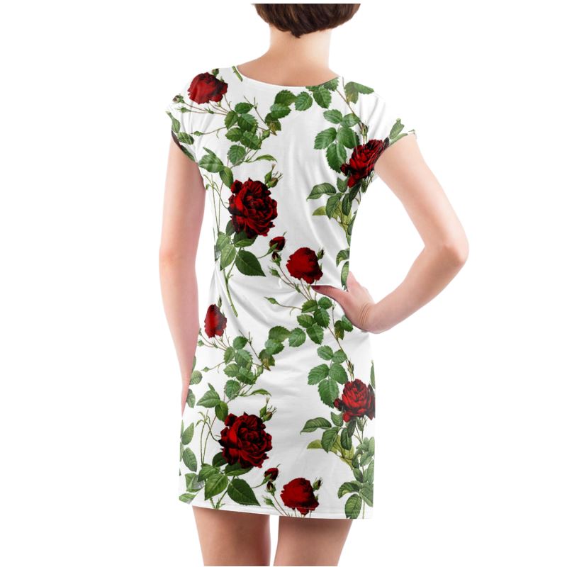 Rose Print Ladies Tunic T Shirt - Objet D'Art