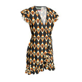 Harlequin Skulls Tea Dress - Objet D'Art