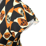Harlequin Skulls Tea Dress - Objet D'Art