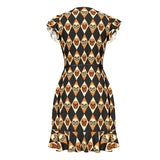 Harlequin Skulls Tea Dress - Objet D'Art
