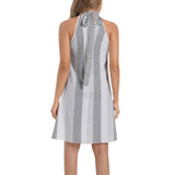 Tie Back Halter Neck Flared Dress - Objet D'Art