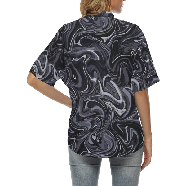 Ink Pool Hawaiian Shirt for Women - Objet D'Art