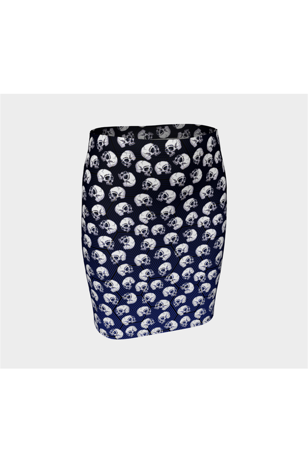 Skull Print Fitted Skirt - Objet D'Art