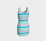 Brightly Striped Bodycon Dress - Objet D'Art