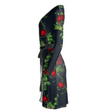 Rose Print Wrap Dress - Objet D'Art